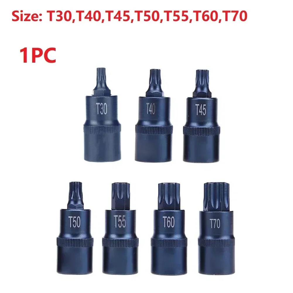 Imagem -04 - Torx Screwdriver Bit Adapter Soquete Bits Adapter Ferramenta de Mão para Chaves de Catraca T30 T40 T45 T50 T55 T60 T70 2