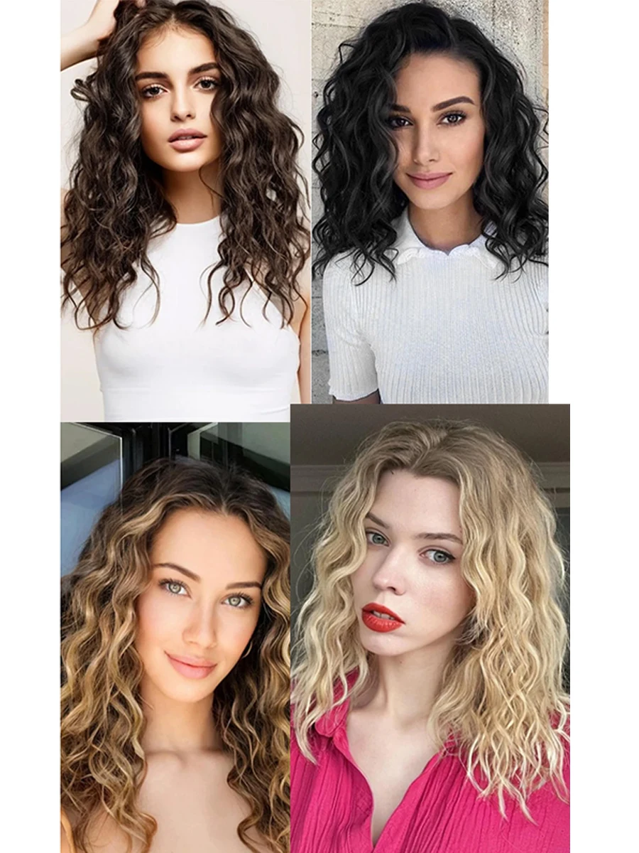 12 Zoll synthetische Clip-in-Haarverlängerungen Haar 4-teiliges Set gewellte lockige Haarverlängerung synthetische Haarteile für Frauen Mädchen – Detail 7