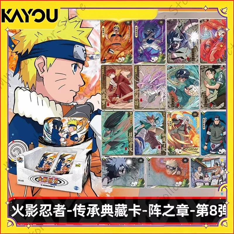 Genuine KAYOU Naruto Collectible Cards Booster Box W8T4 W9T2 Rare BP NR CR Chapter Of The Ninja Blind Box Hobby Gift