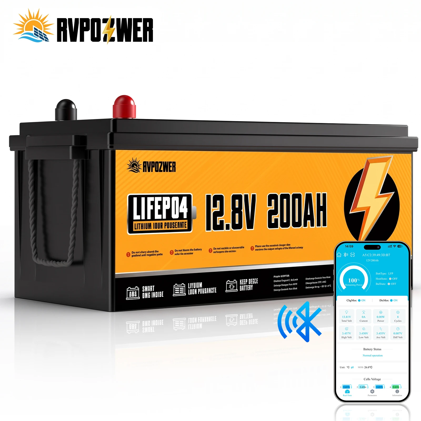 RVPOZWER LiFePO4 Lithium Iron - Rv Lithium Battery 200Ah ulasan dan harga