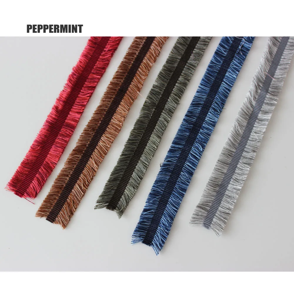 3 Yards 3cm Fringed Trim 2 Side Use Tassel Knitted Trim Ribbon Sewing Latin Dress Stage Garment Curtain Decorative