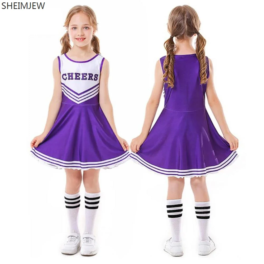 

A Girls Cheerleading Costume Sleeveless Dress Pompom Clothes Female Student Cheerleading Stage Performance Cheerleading Uniform
