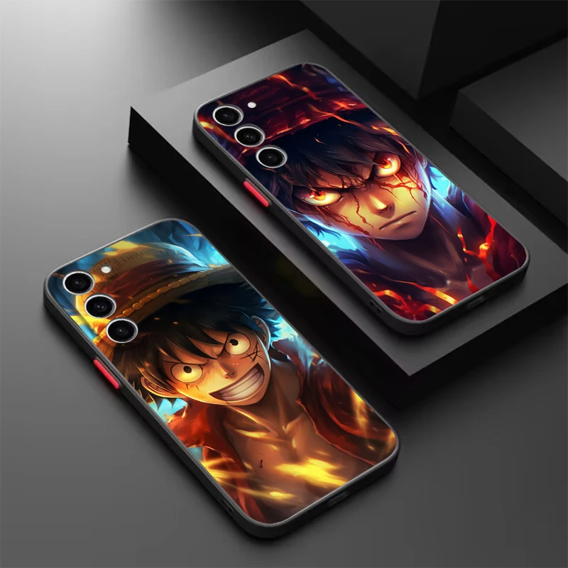 Luxury One Piece Anime Luffy Frosted Translucent For Samsung A53 A52 A33 A32 A51 A71 A21S A13 A73 A50 A22 A12 5G TPU Phone Case