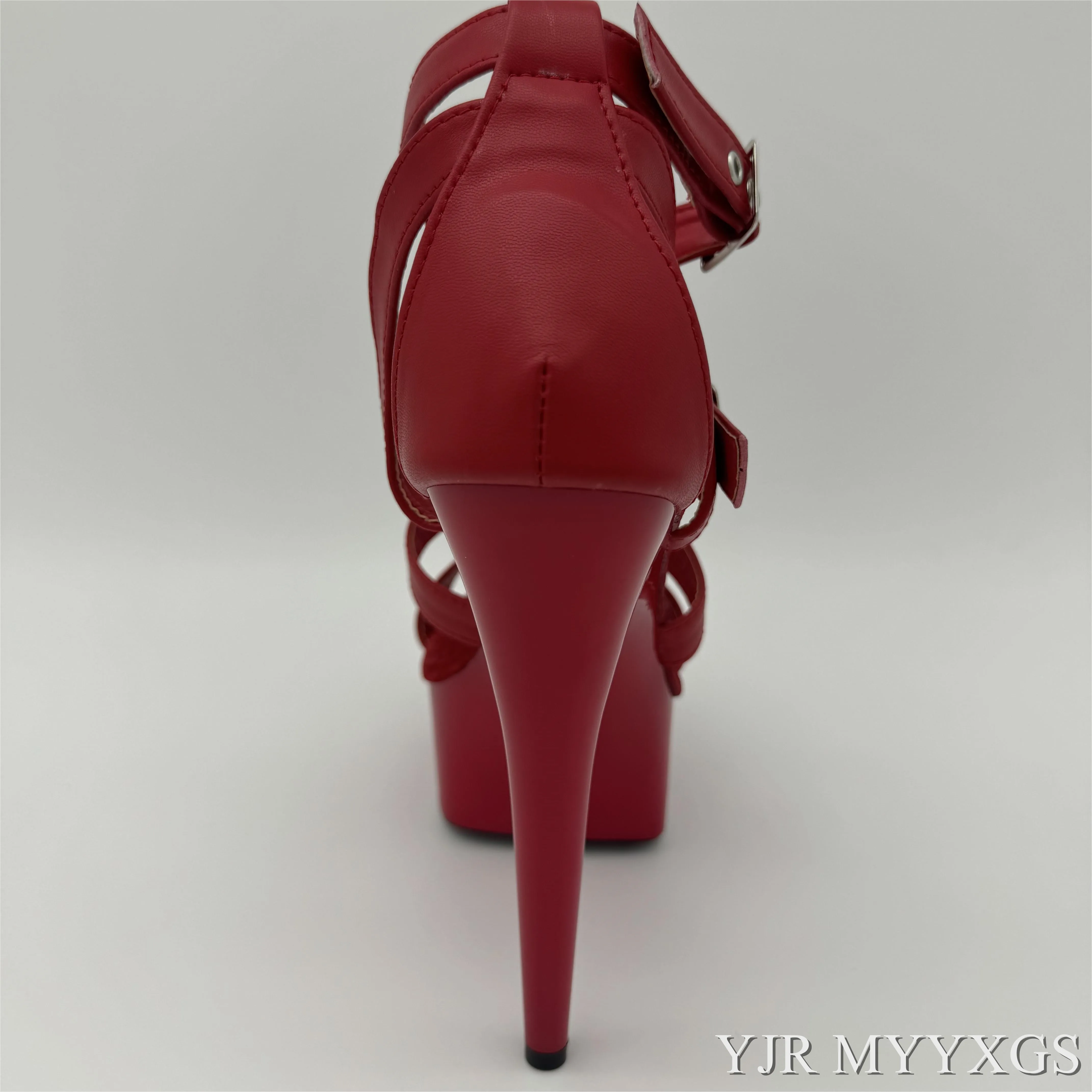 Zapatos de tacón alto de 15 cm para mujer, sandalias de plataforma con tacón de 6 pulgadas, con hebilla y tiras, estilo Fashion Star.