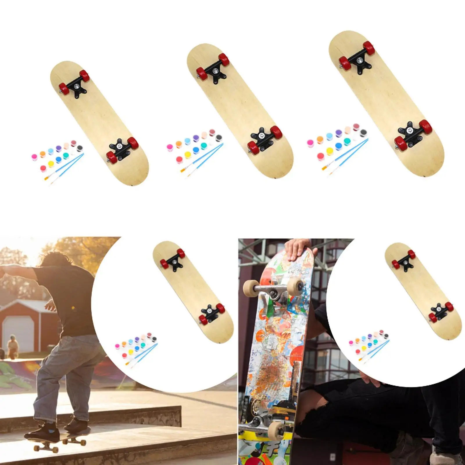 Children's Customizable Skateboard, DIY Wooden Deck for Young Riders