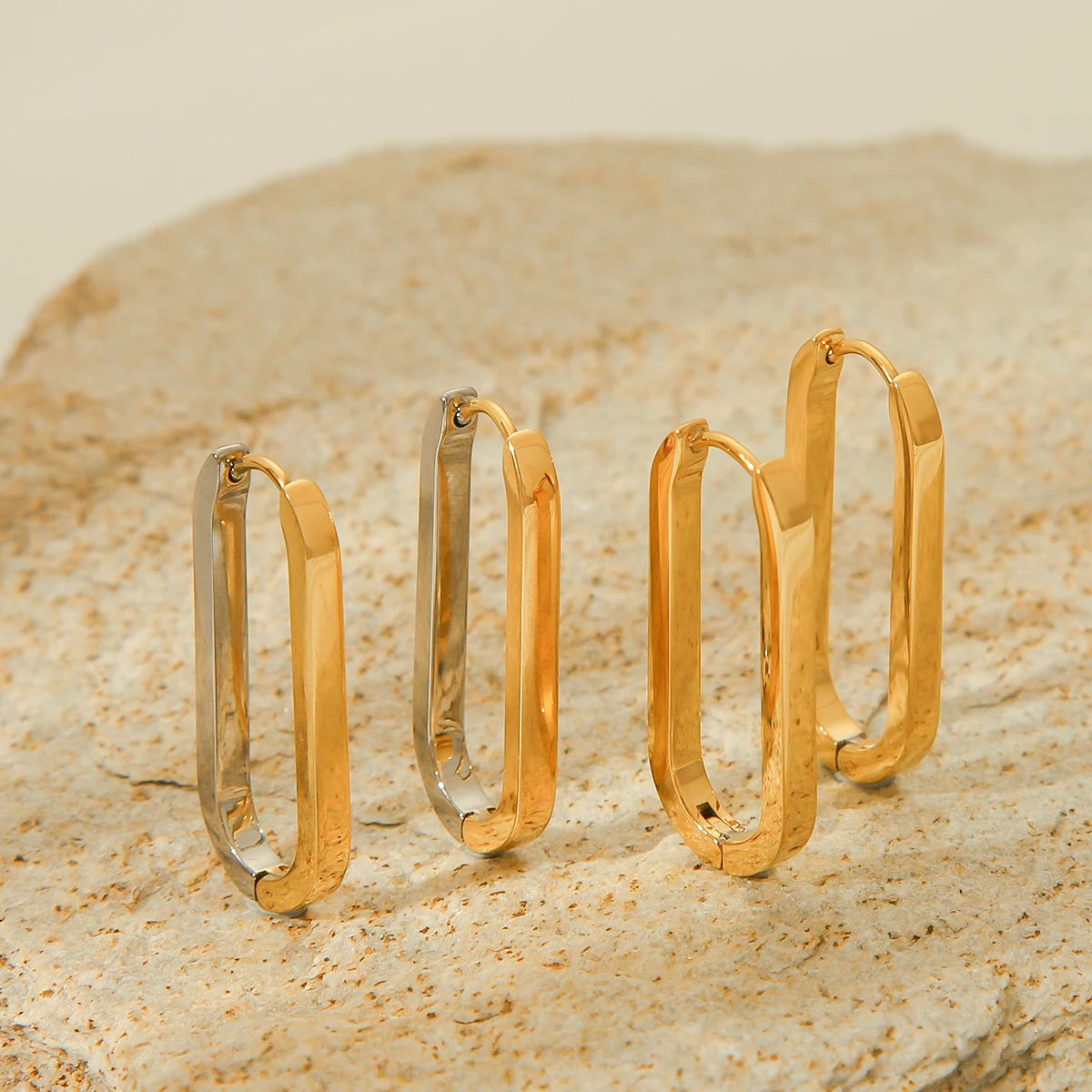 The 2024NEW single and two-tone earrings are made of 18K gold-plated process and 304 stainless steel for waterproofing