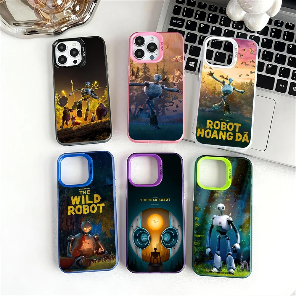 เคสโทรศัพท์ลายอนิเมะหุ่นยนต์ W-Wild สำหรับ Apple 11 12 13 14 15 16Pro Max Plus ป้องกันการกระแทก พร้อมชุบเคลือบ