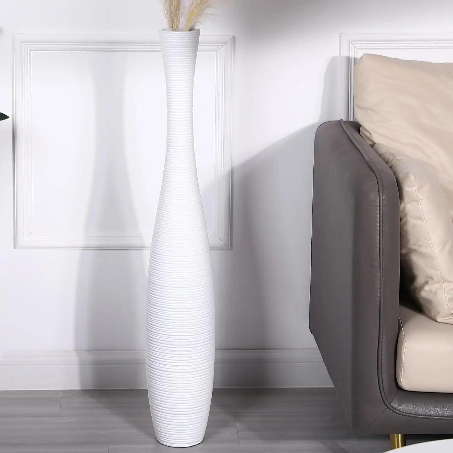 Large Floor Vase 34 inches Polyresin for Pampas Grass, Dried Flowers