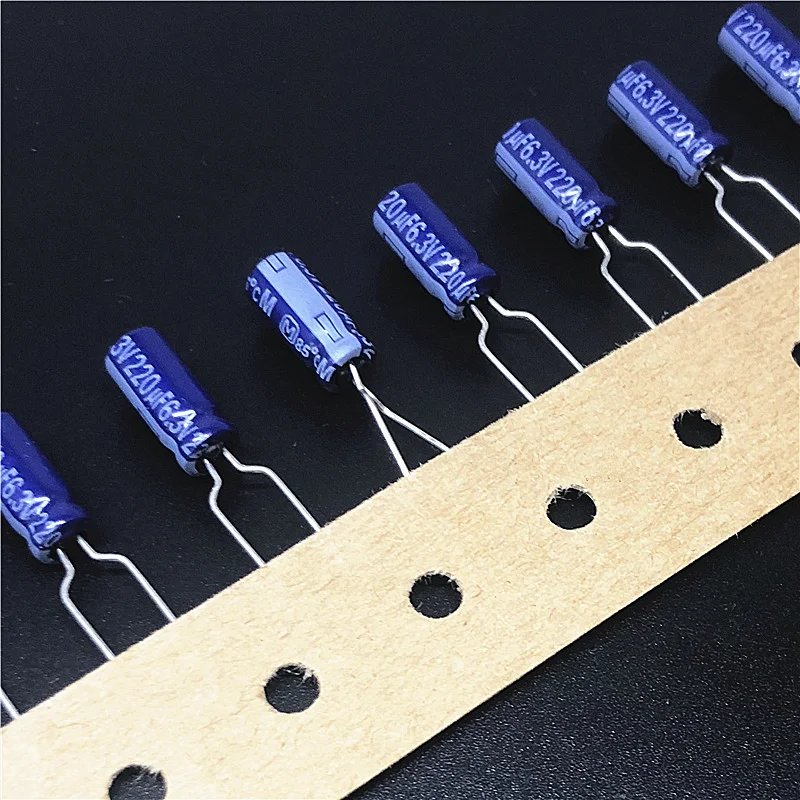 100pcs 220uF 6.3V M Series 5x11mm High Quality 6.3V220uF Audio grade Aluminum Electrolytic capacitor