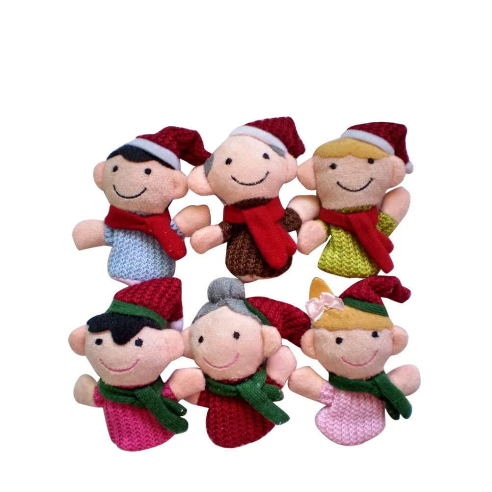 6 PCS Soft Finger Puppets Kids Christmas Storytelling Toy Imaginative Play Toys