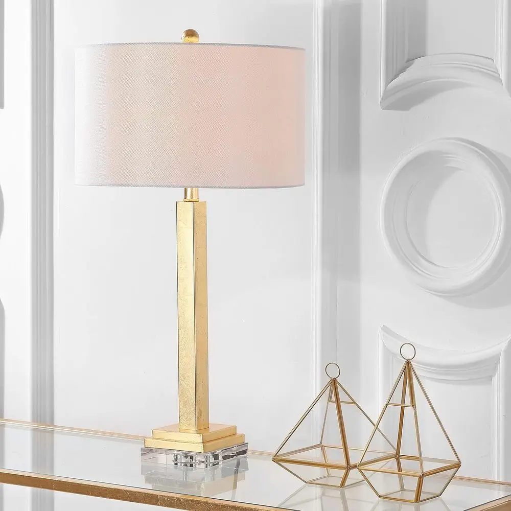Gold Crystal Base 30-inch LED Table Lamp Set for Bedroom, Living Room, Home Office, and Nightstand (2-Pack)