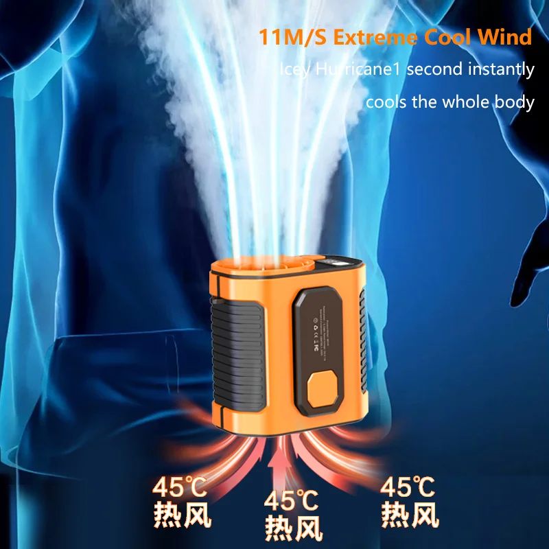 M336 Outdoor Waist Mounted Fan high speed Large Capacity 10000mAh Battery Anti Drop Shock Outdoor Traveling Air Conditioning Fan