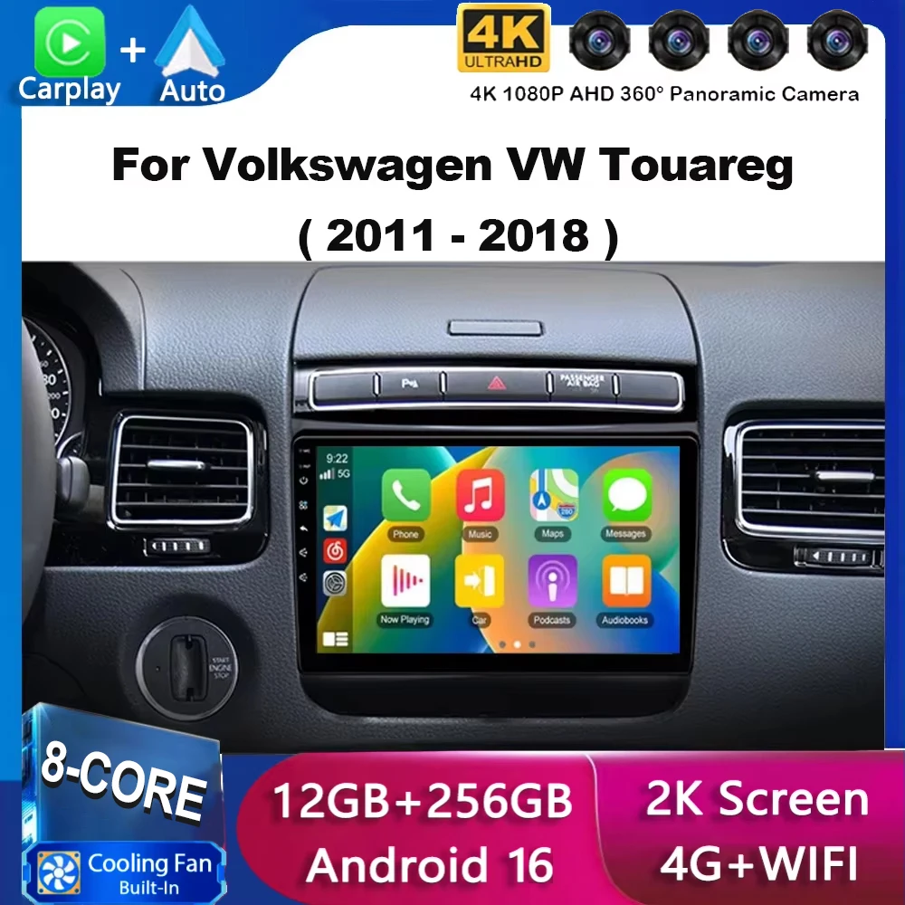 Android 16 FOR Volkswagen Touareg FL NF 2010 - 2018 Multimediale Auto Monitor Lettore Autoradio Lettore di Navigazione GPS Radio
