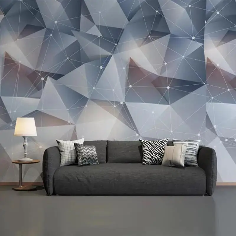 3D Custom Mural Wallpaper Modern Abstract Geometric Triangle Line Art Minimalist Wall Papers for Living Room Bedroom Home Decor