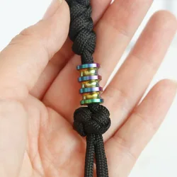 Colorful Knife Drop Fingertip Gyro Pendant Adult Fidget Toy Paracord Rope Decompression Toy Edc Stainless Steel Accessory