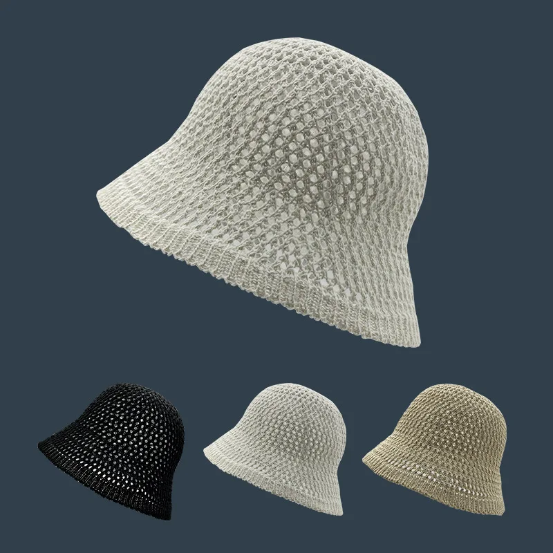 Summer Hollow Korean Style Fisherman's Cap Female Thin Section Japanese Sunshade Sun Protection Bucket Fisherman's Cap