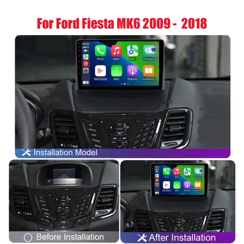 Imagen 2 del producto Para Ford Fiesta Mk 6 2009 2010 2011 2012 2013 2014 -2018 Android15 Carplay Auto reproductor de Radio Multimedia para coche WIFi + 4G DSP GPS 2DIN