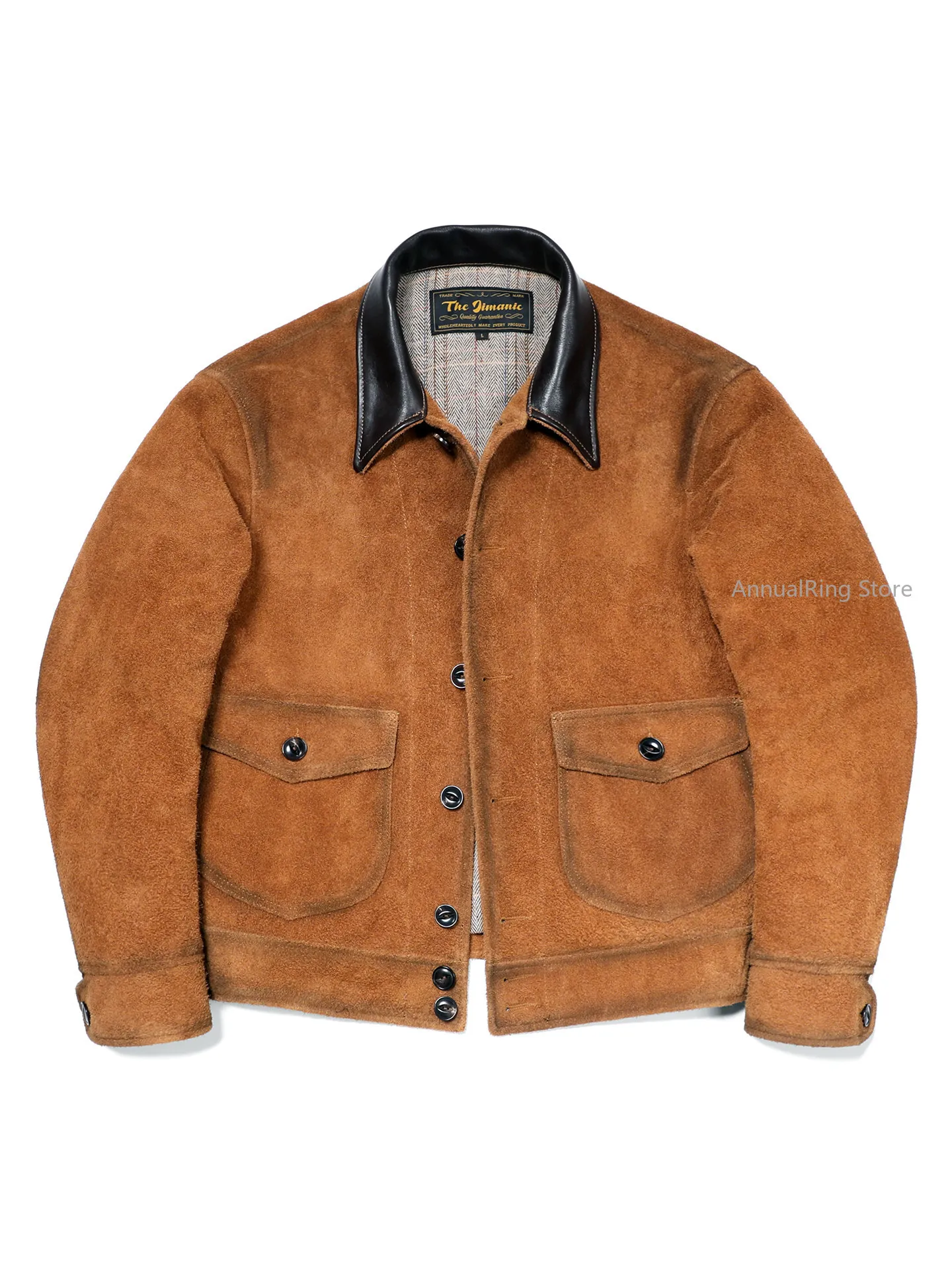 Depp Same Style 1.2mm Suede Top Grain Genuine Cowhide Jacket American Retro Nubuck Leather Yellowstone Outfit Coat