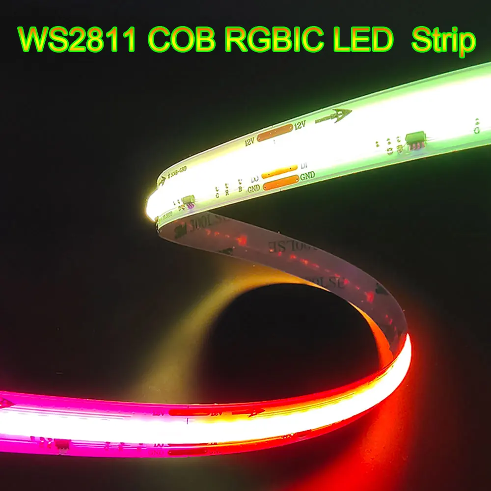 WS2811 COB RGB IC LED Light Strip DC12V 24V  RGB Pixel Addressable 720/570/360LEDs/M Smart Dream Color Flexible FCOB Lights RA90