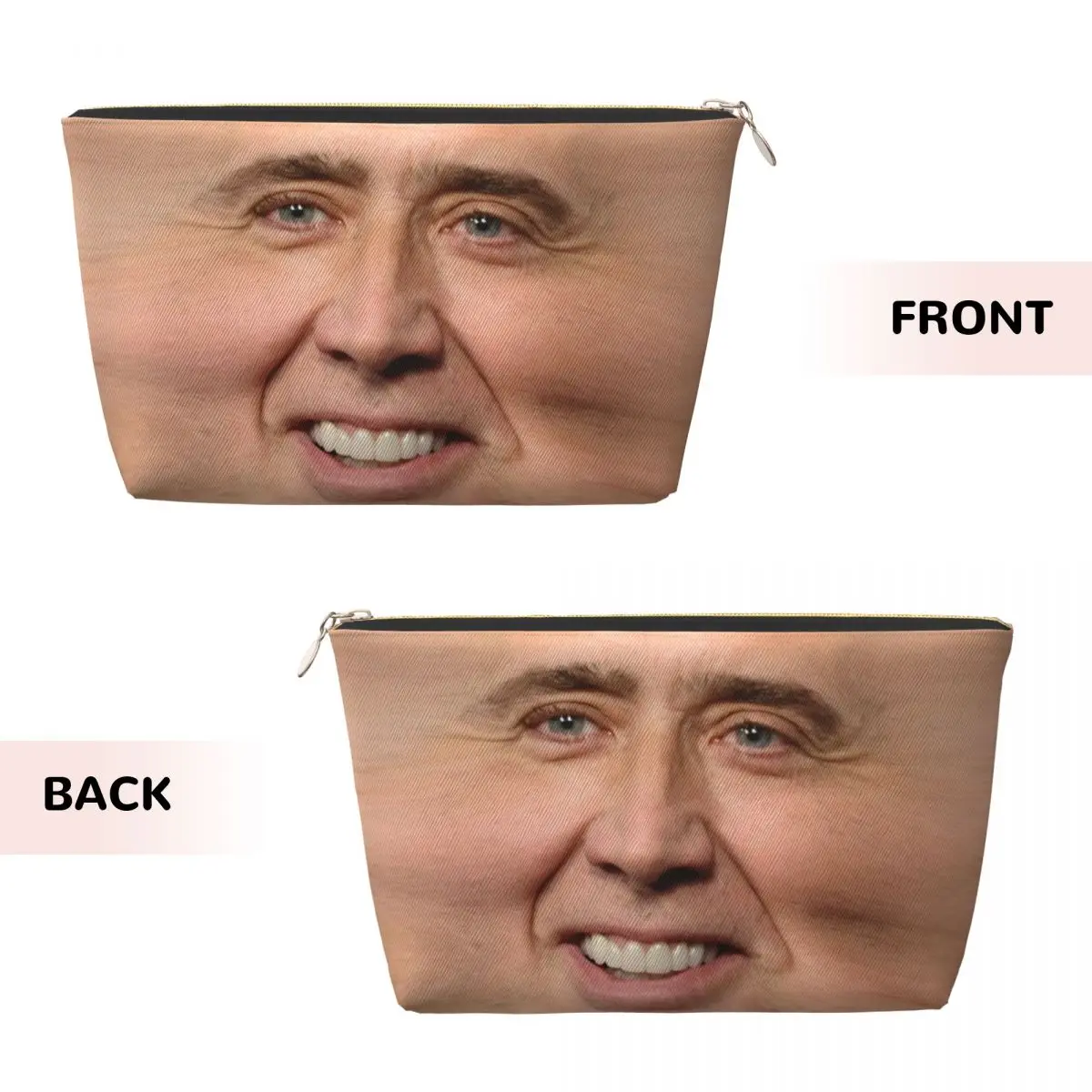 Custom Nicolas Cage Toiletry Bag Women Funny Meme Cosmetic Makeup Organizer Ladies Beauty Storage Dopp Kit Case