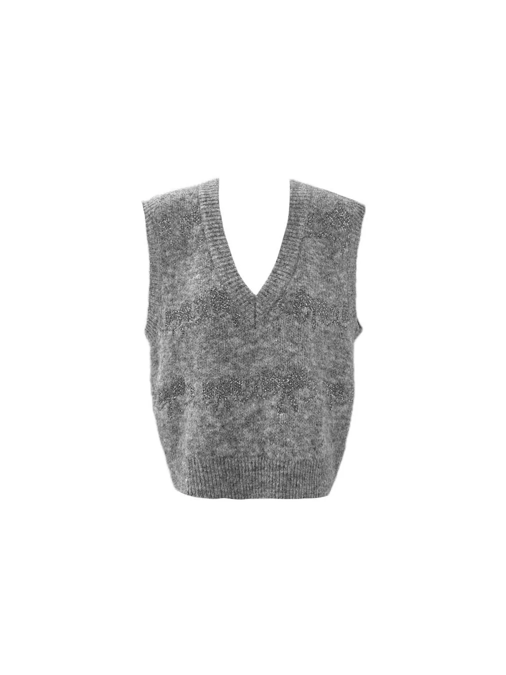 

Модный вязаный топ из шерстяной смеси с V-образным вырезом и стразами, женский, для повседневной носки, от Ease the Label