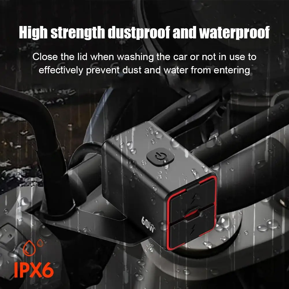 قسط دراجة نارية Usb C شاحن سريع Pd + qc3.0 60 واط شاحن 12 فولت/24 فولت الهاتف مركبة محمولة C محول نوع خلية مقاوم للماء Soc A0a9 #6