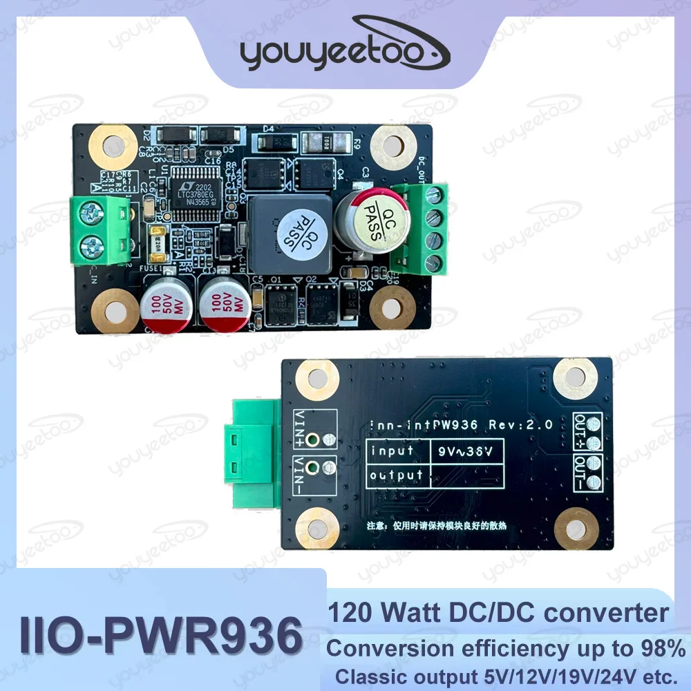 

Industrial-grade Wide Voltage Step-up/Step-down High-power Regulated 5V,12V,19V,24V Output IIO-PWR936 DC-DC Module 9-36V Input