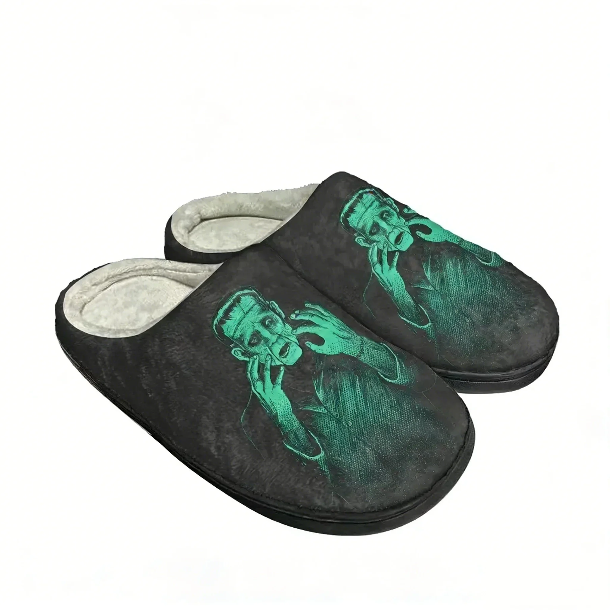 

Frankenstein Fashion Cotton Non-Slip Flat Slippers Mens Womens Teenager Plush Casual Keep Warm Shoes Thermal Comfortable Slipper