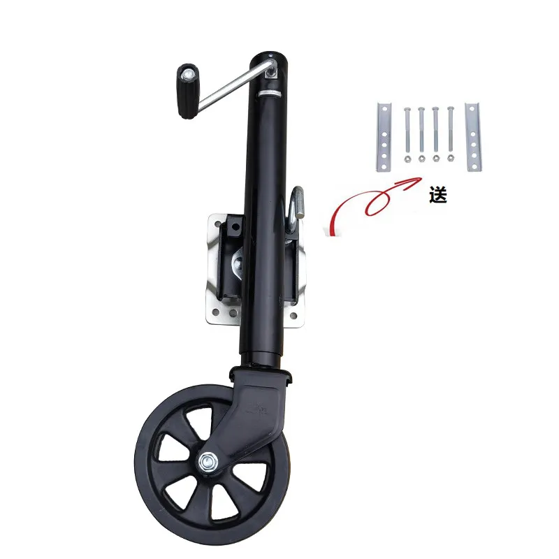 8 Inch Solid Wheel Sidewind Round Swivel Trailer Jack With Bolt On Capacity 680KG Jockey Wheel Boat RV Parts Accessories