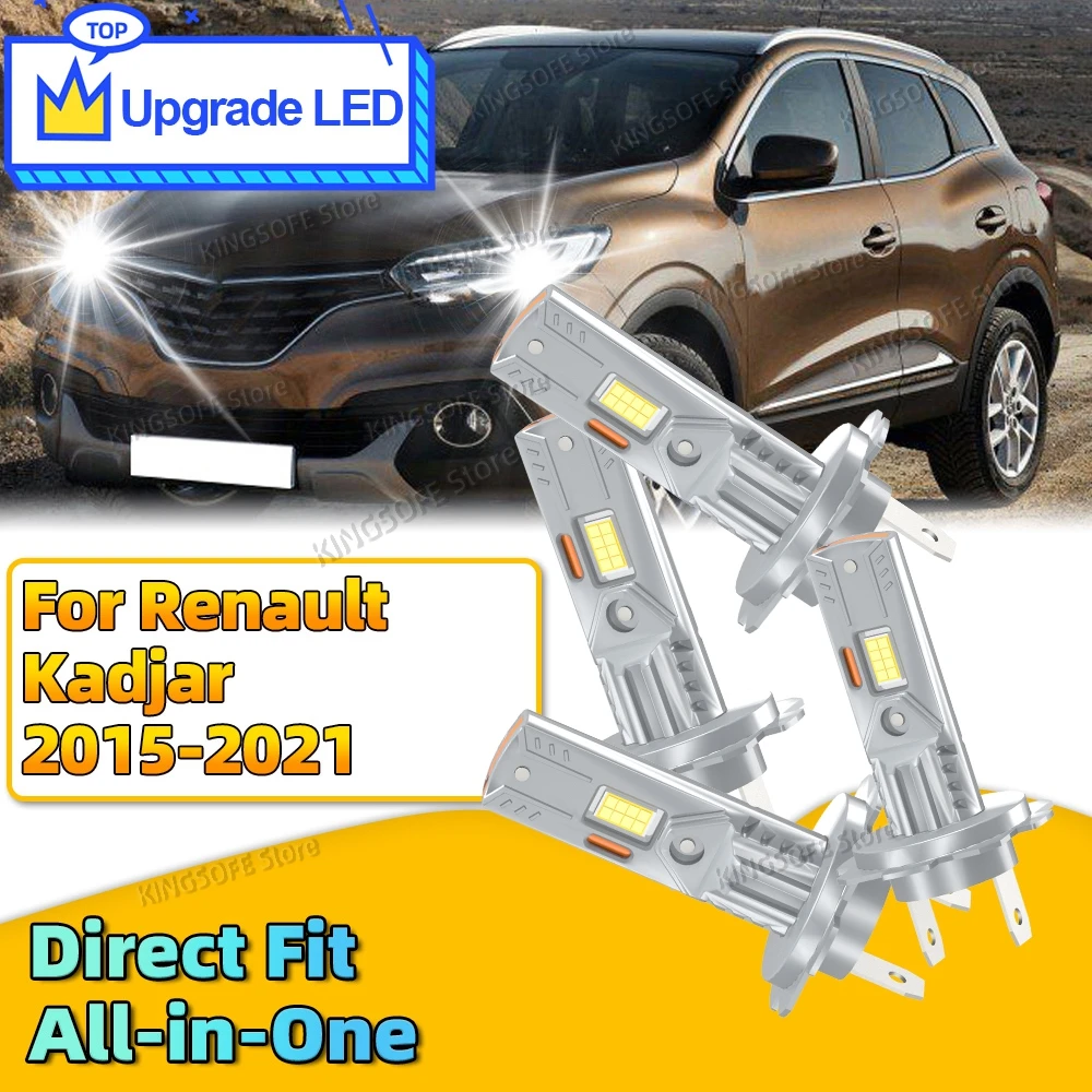 

2/4 шт. H7 светодиодные фары Canbus без ошибок 30000LM супер яркие светодиодные лампы для Renault Kadjar 2015 2016 2017 2018 2019 2020 2021