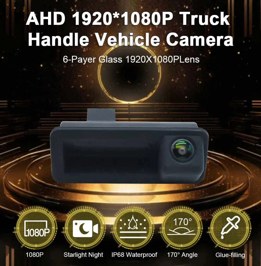 CVBS /AHD 1080P 170° Trunk Handle Rear View Vehicle  Car Camera For Ford Focus 2 MK2 Mondeo MK4 S-Max C-Max Kuga MK1 Fiesta MK7