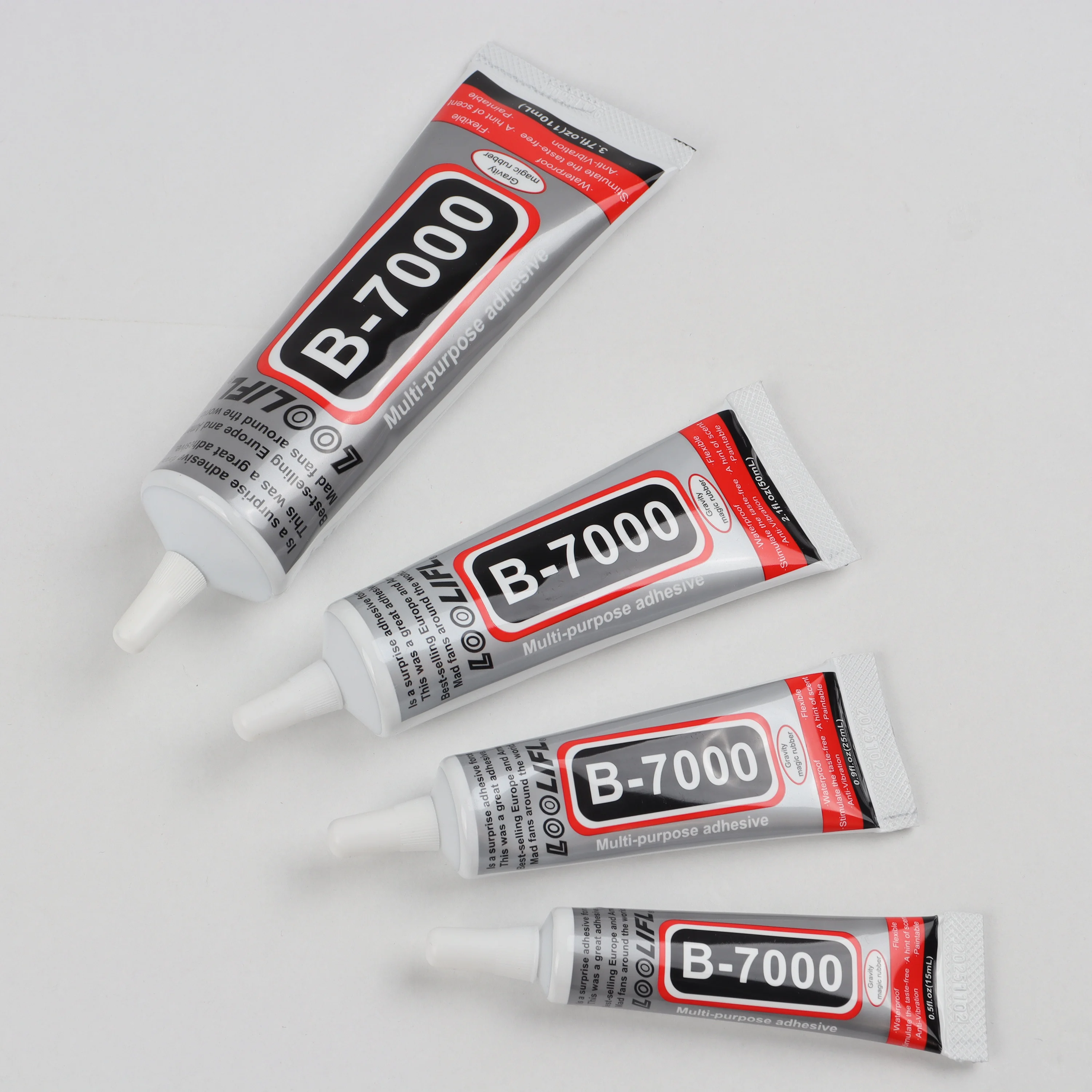 LOOLIFLB7000 Rhinestone Adhesive Craft Glue, 15ml-110ml Set for DIY Jewelry, Cosmetics, Shoes, Nail Art & Craft Making