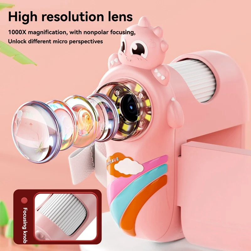 Children Microscope Camera HD Screen Portable Microscope With 8 LED Light For Taking Photo/Video 1000X Observe Tool