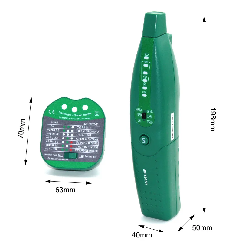 MS5902R Automatic Circuit Breaker Finder Fuse Socket Tester EU US 220V/110V Specification with Flashlight Circuit Tester