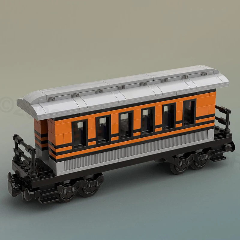 MOC city อุตสาหกรรม 2 เพลา passenger wagon รถไฟพาโนรามารุ่น DIY ไอเดียสร้างสรรค์ของเล่นเด็กของขวัญเทคโนโลยีคริสต์มาสบล็อก