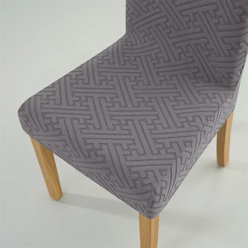 1/4 stücke Jacquard Esszimmer Stuhl Abdeckung Stretch Anti-schmutzig Stuhl Abdeckungen Wohnkultur Küche Sitz Schonbezug für Bankett party Hochzeit – Detail 17