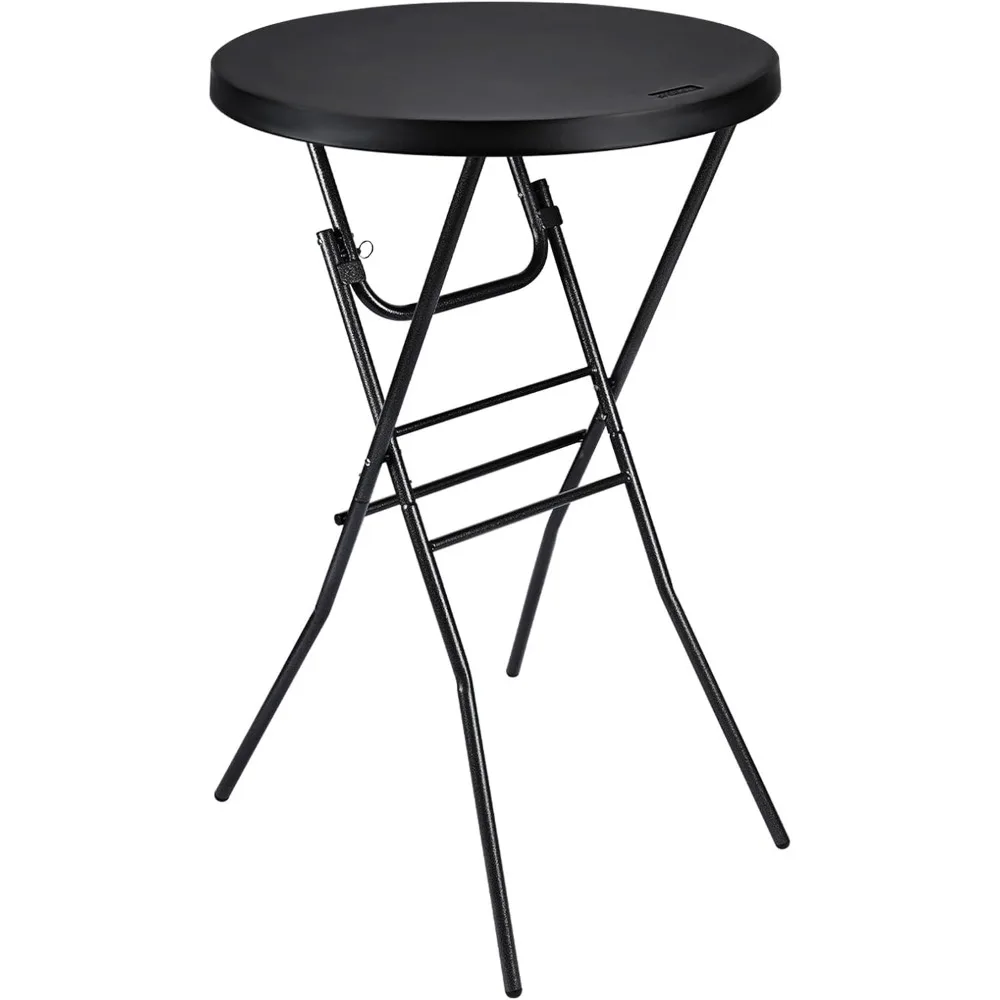 

Cocktail Table 28in High Top Round Folding Indoor Outdoor, Plastic Bar Height , Bistro Tall Table for Party, Dining Room