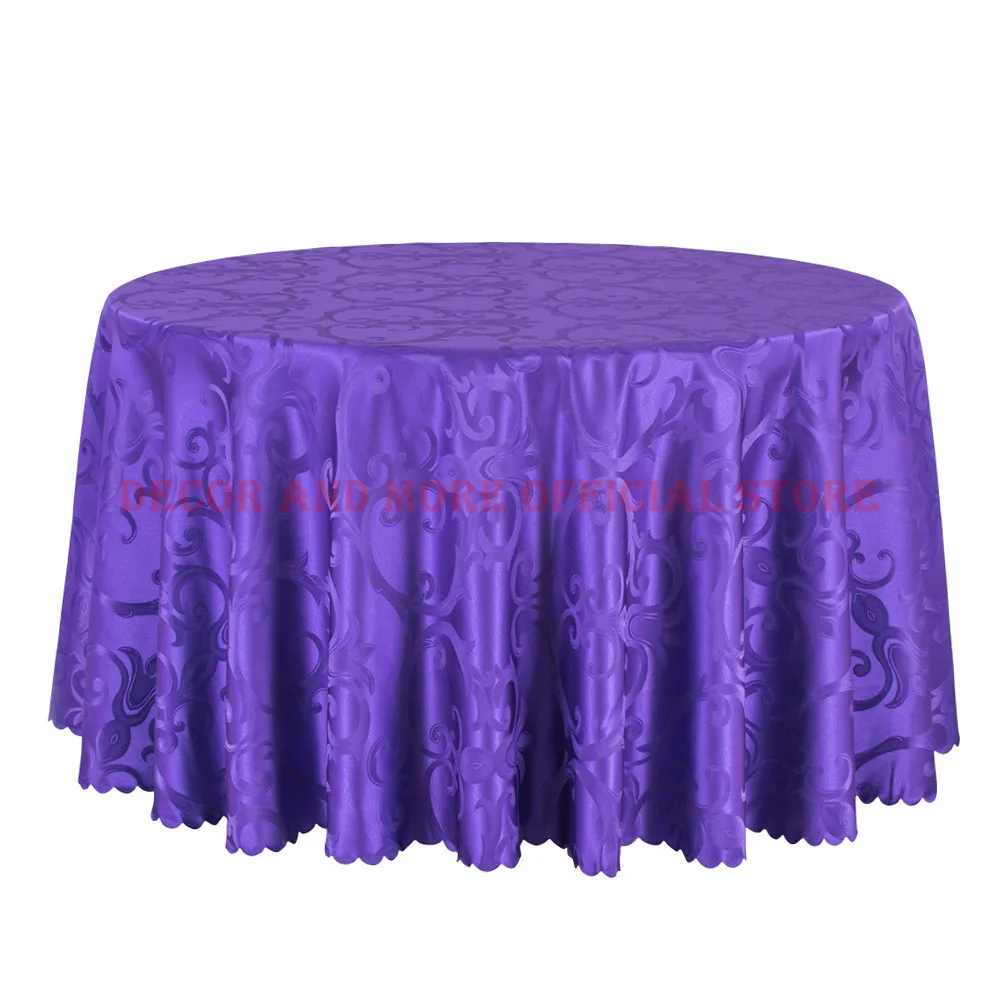 

260CM White Table Cloth For Hotel Wedding Banquet Round Tablecloths Decor Jacquard Dining Table Cover Table Linens Wholesale