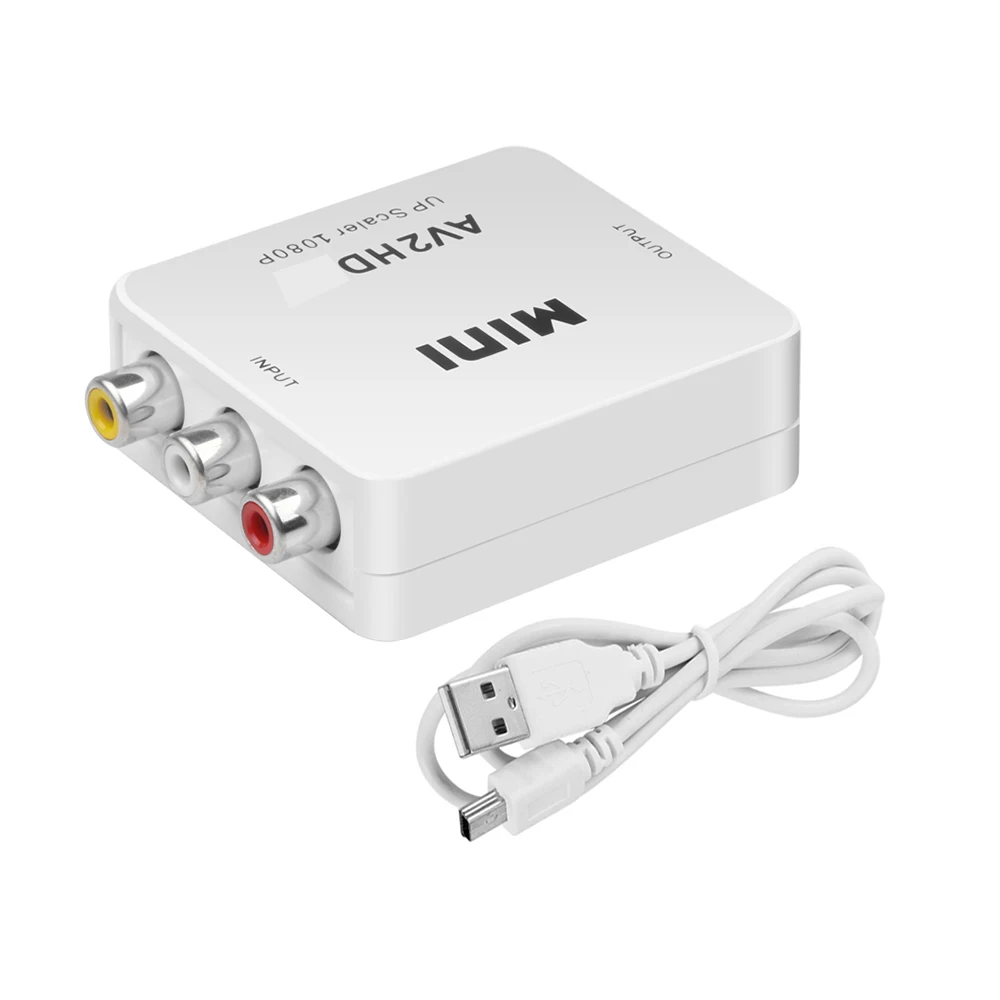 AV2 HDMI compatibile RCA AV/CVSB L/R Video a adattatore Scaler AV compatibile con HDMI HD Video Converter Box 1080P supporto NTSC PAL