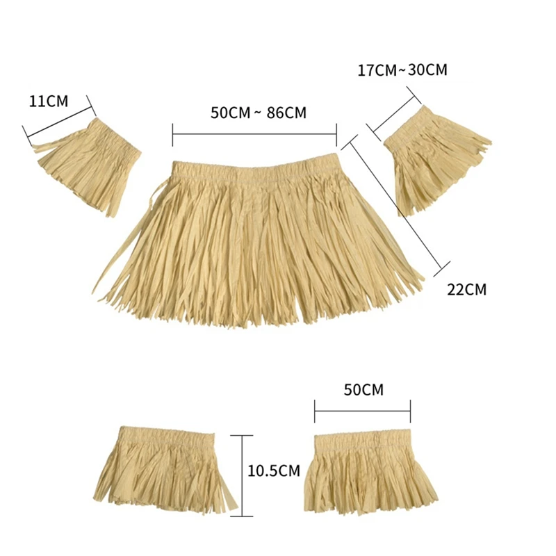 A47U 10 Pieces Scarecrow Straw Kit Paper Scarecrow Costume Accessories Neck Arm and Ankle Ties for Party Accessory