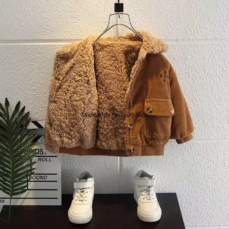 boys'-corduroy-jacket-2025-new-style-trendy-baby-thickened-jacket-winter-clothing-fleece-lined-top-children's-cotton-coat