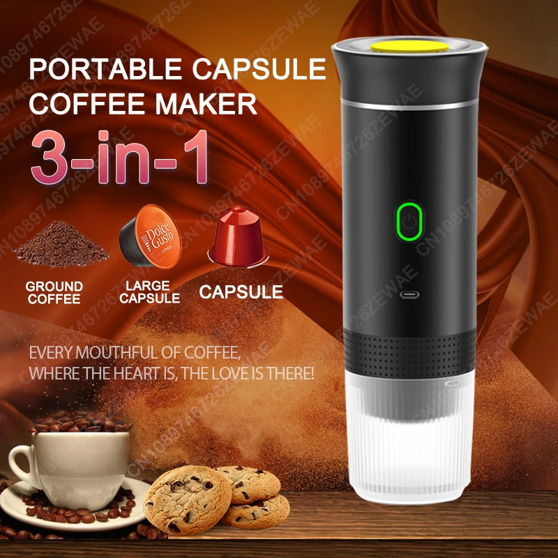 Electric Grinder Coffee Travel Handy 3 In1 Espresso Portable Coffee Espresso Maker Machine Cafe Portable Capsule Coffee Machine