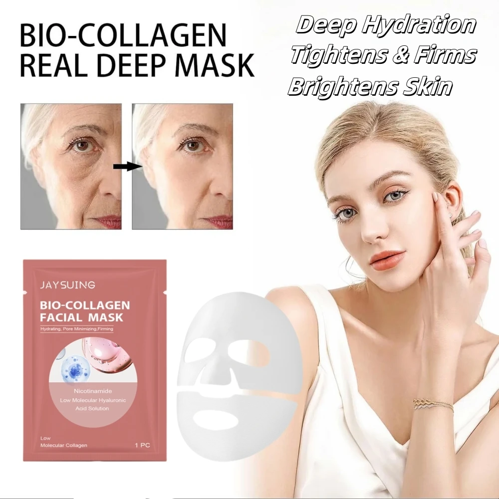 

Bio-Collagen Real Deep Mask,Hydrating Overnight Hydrogel Mask, Pore Minimizing,Elasticity Improvement.4-Pack Mask for Skin Care