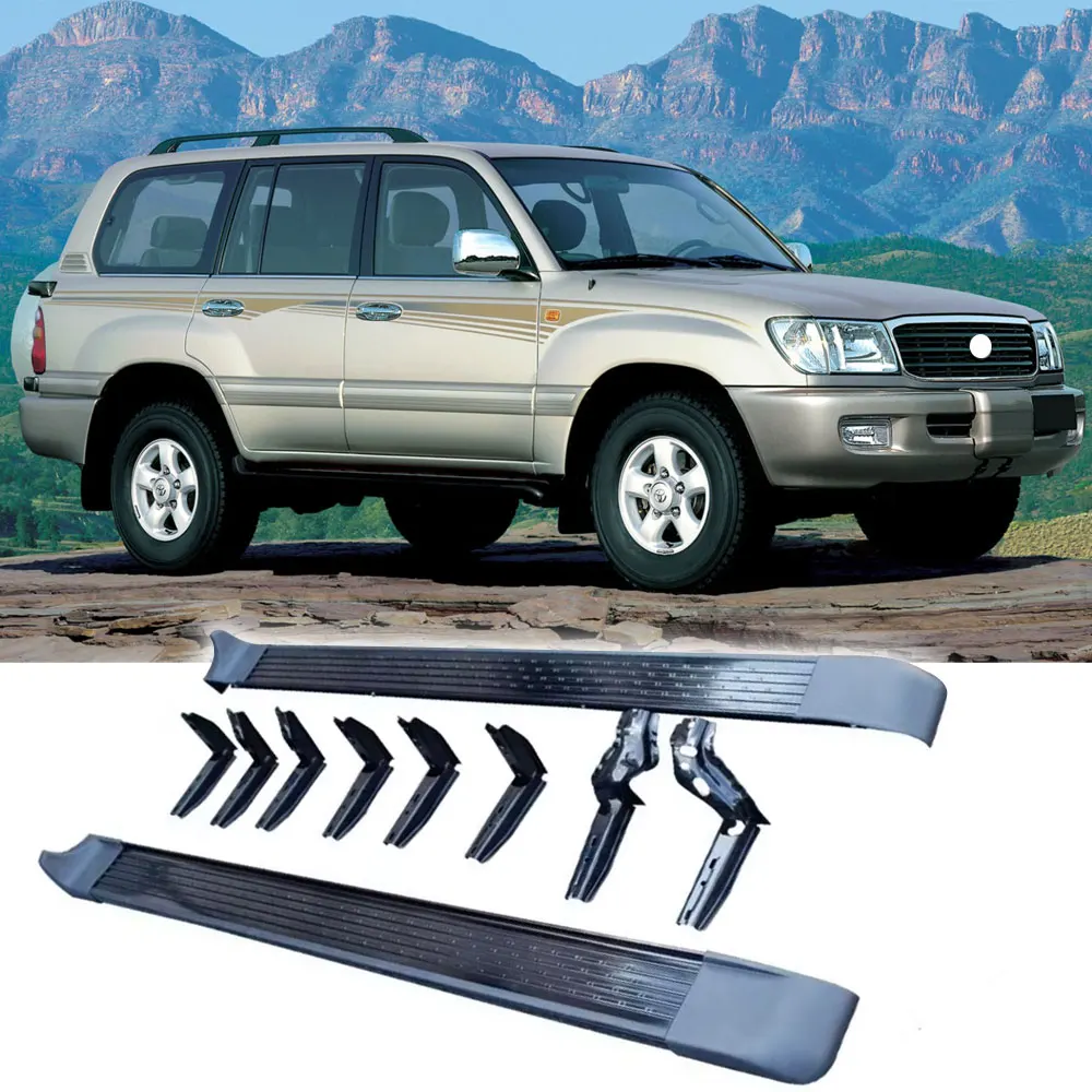 2Pcs Running Boards Side Step Pedal Fixed Foot Step Stair Nerf Bar Fits forToyota Land Cruiser LC100 J100 1998-2007
