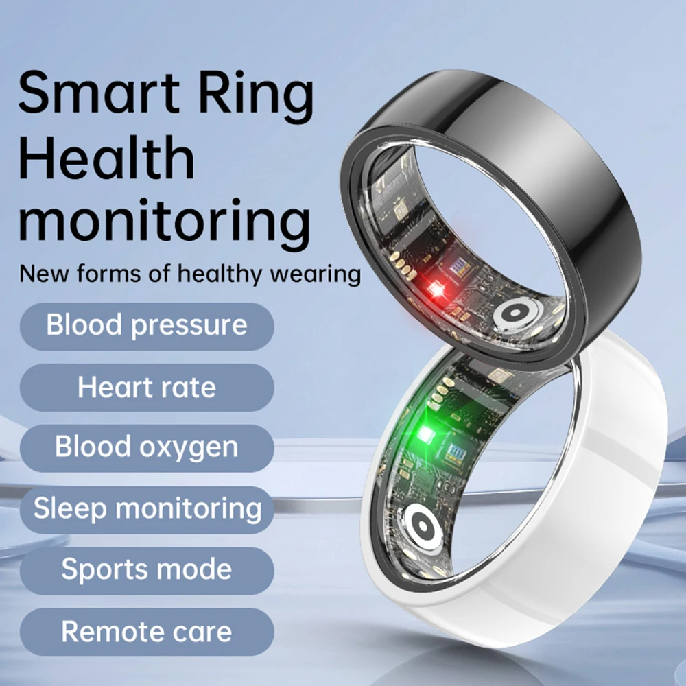 New Ceramic Smart Ring for Men Women, Heart Rate Blood Oxygen Blood Pressure Sleep Monitor, 5ATM Waterproof,Multiple Sport Modes