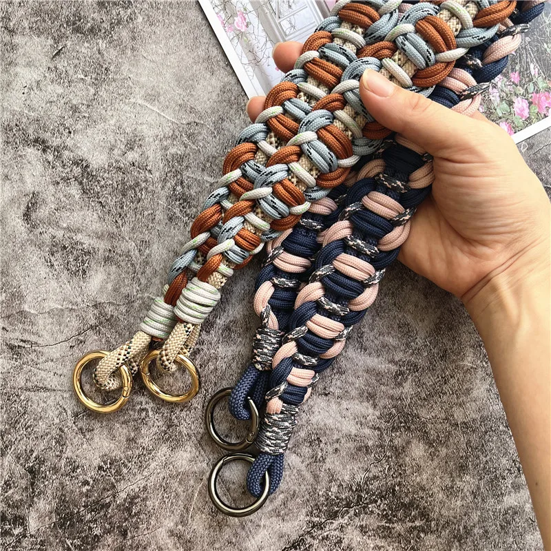 Strap for Handbags Handwoven Lanyard Contrasting Colors Bag Strap Luxury Telephone Shoulder Strap Underarm Bag Accessories