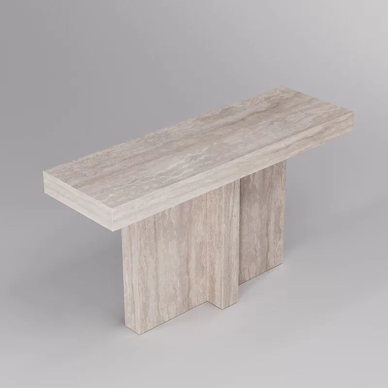 Travertine Decorative Home Furniture, Simple Design Console Table Modern, Travertine Console Table