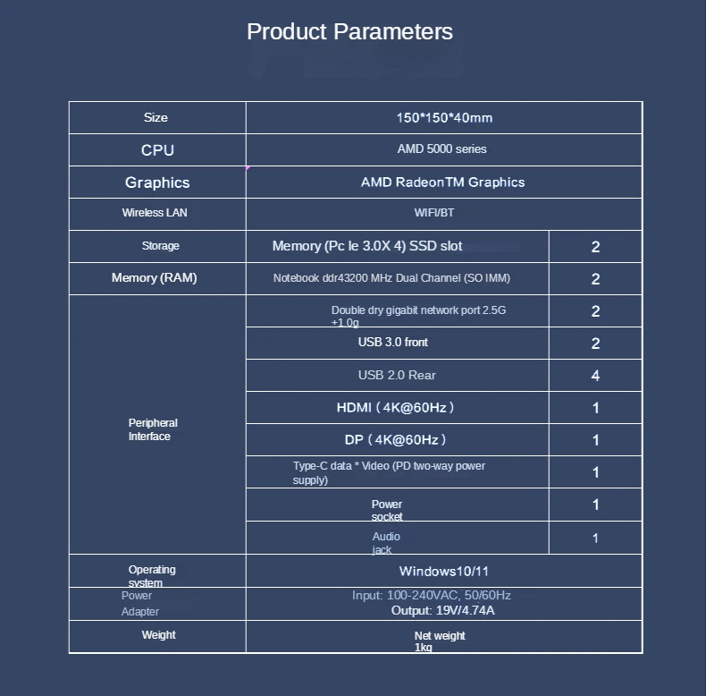 Центральный процессор AMD R5 5500U/R5 5600U/R5 5600H/R7 5700U/стандартный игровой мини-компьютер для дома, бизнеса, офиса, промышленного мини-компьютера.