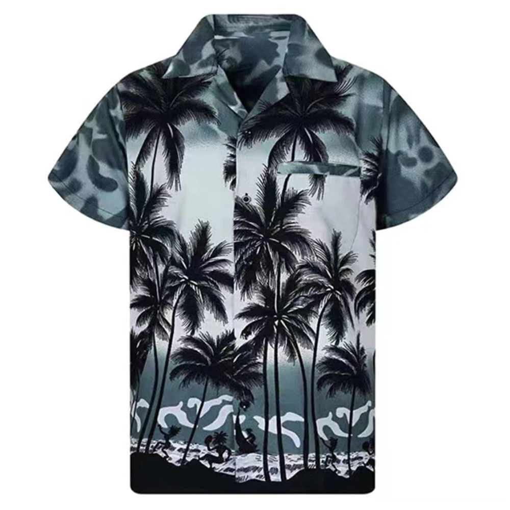 Camisa com estampa floral havaiana masculina, Roupas de grife extragrandes, Camisa havaiana, Roupas de praia Harajuku, 3D, Viagem, Verão, 2023