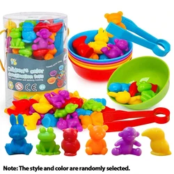 36pcs Counting Vehicle Matching Toys With Rainbow Bowl Counting Car Toys, Color Sorting Sensory Training Toys for Kids
